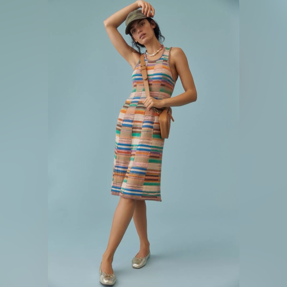 NWT Daily Practice by Anthropologie Colorblock Sweater Dress - size LP
